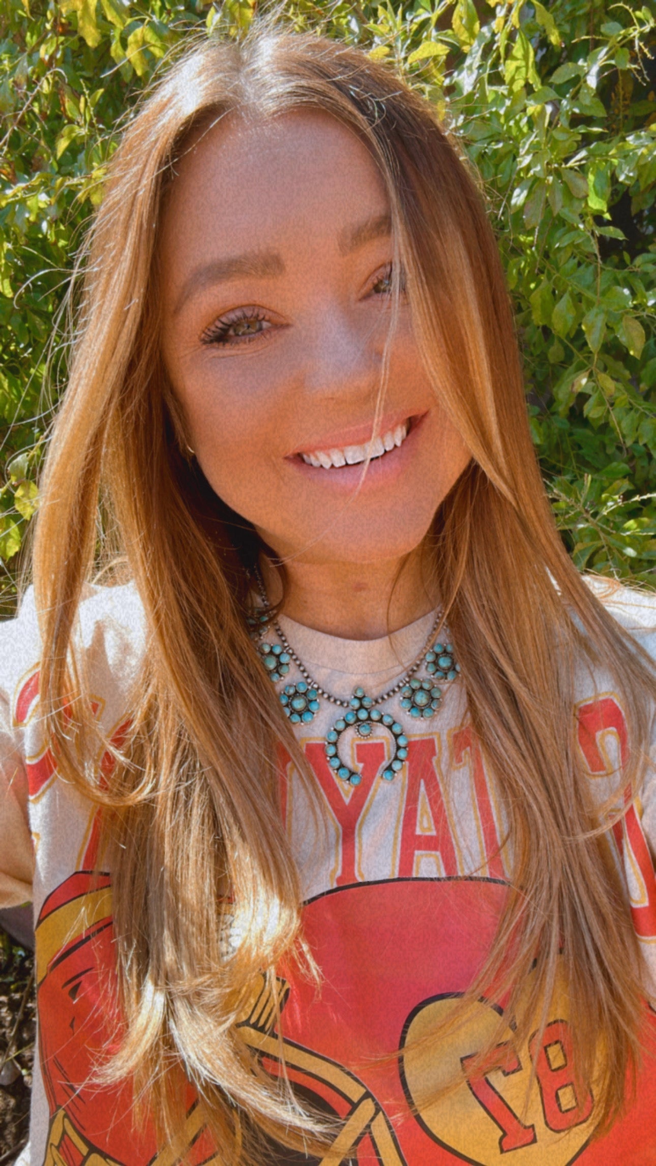 Turquoise Bombshell Handmade Sterling Silver & Turquoise Squash Blossom Necklace Signed Nizhoni