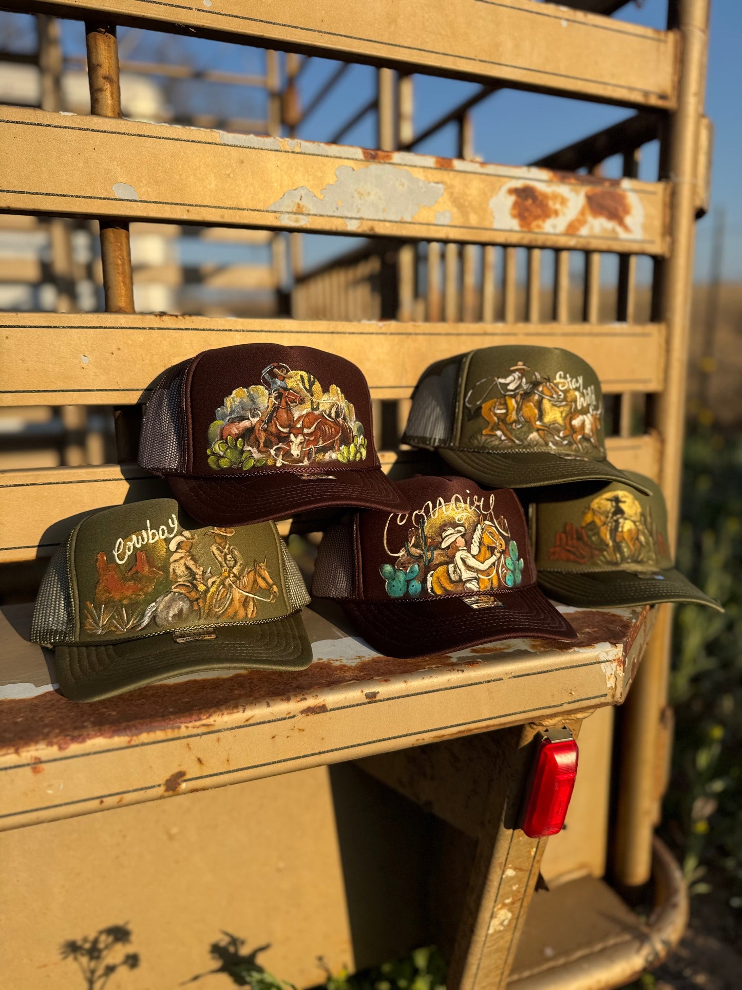 Wild West Hand Painted Trucker Cap