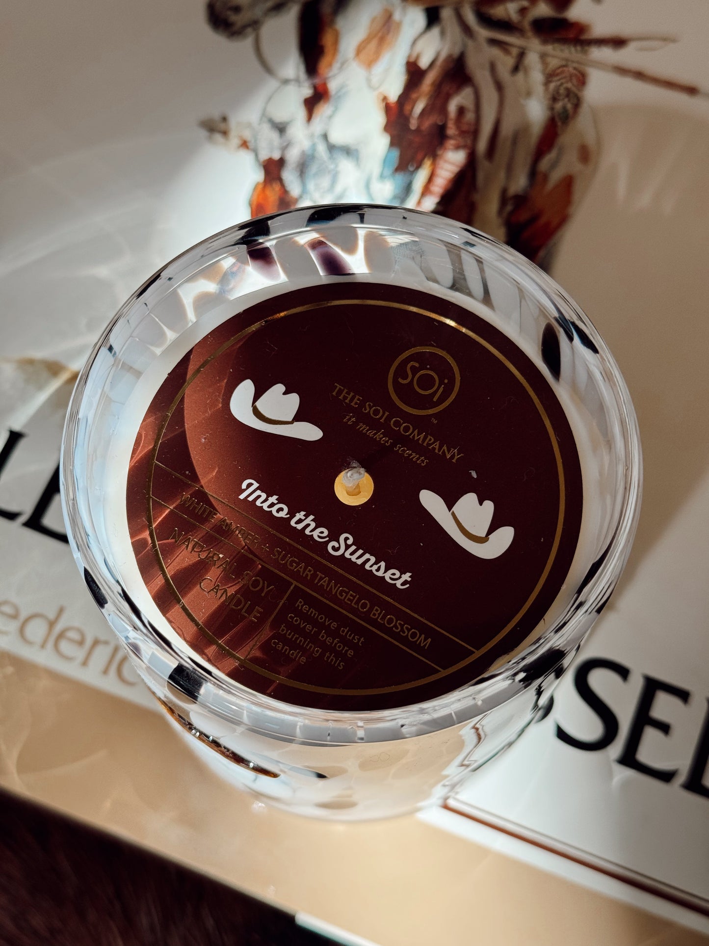 The Into the Sunset Cowboy Hat Candle