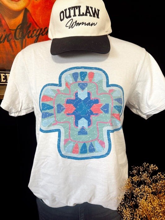 Aztec Western Cross on Tee