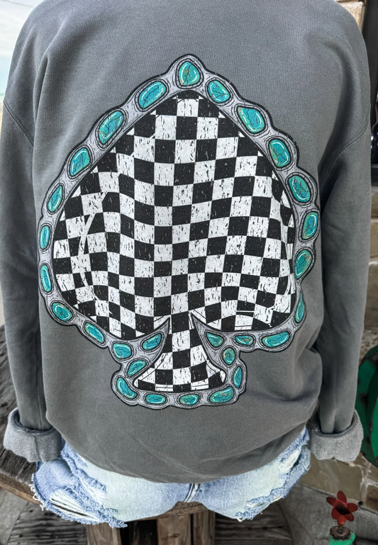 Checkmate Heart Design on Sweatshirt