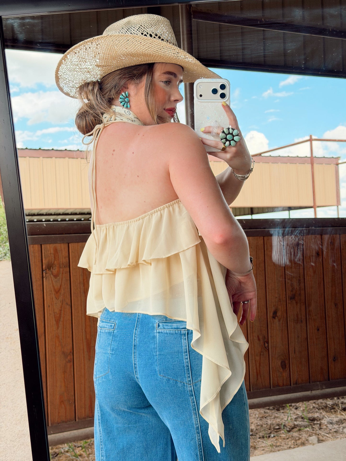 The Bryn Ruffle Halter Top