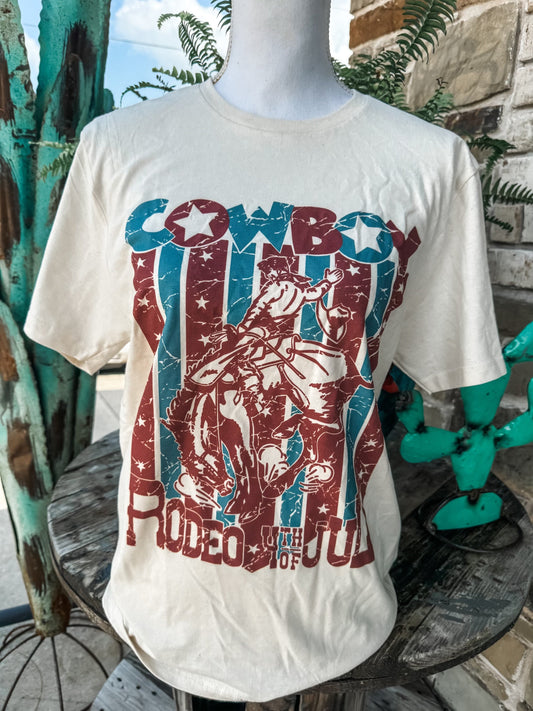 Cowboy 4th Of July Rodeo Tee