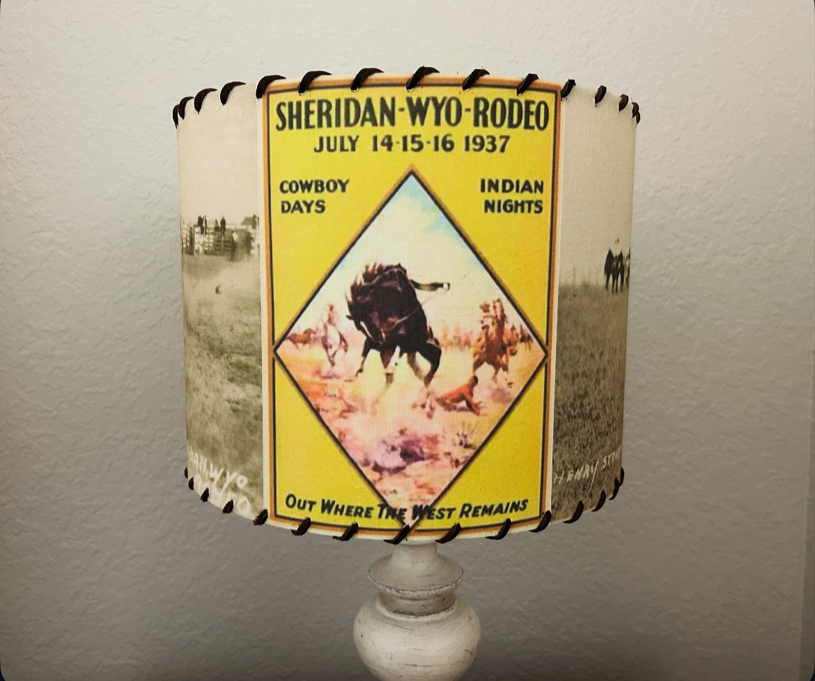 Sheridan Wyo Rodeo Lampshade Yellow