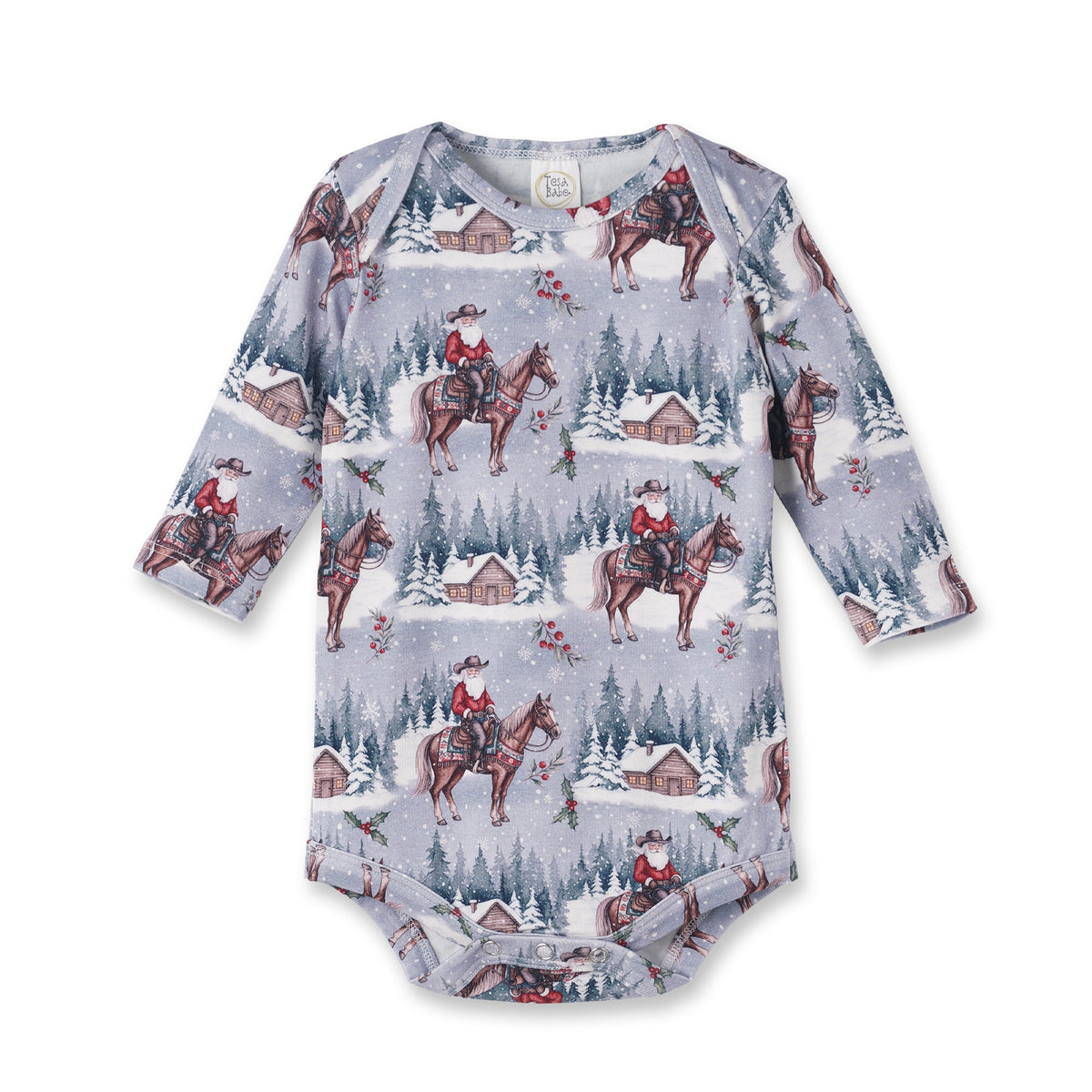 Bamboo Baby Bodysuit - Western Cowboy Christmas