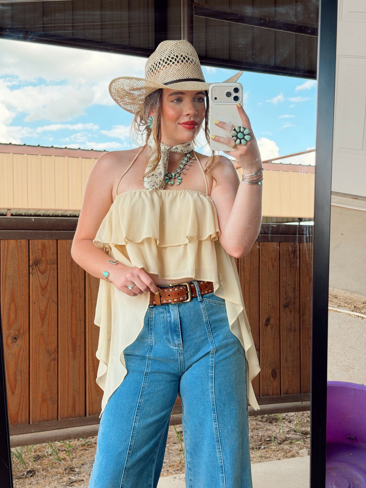 The Bryn Ruffle Halter Top