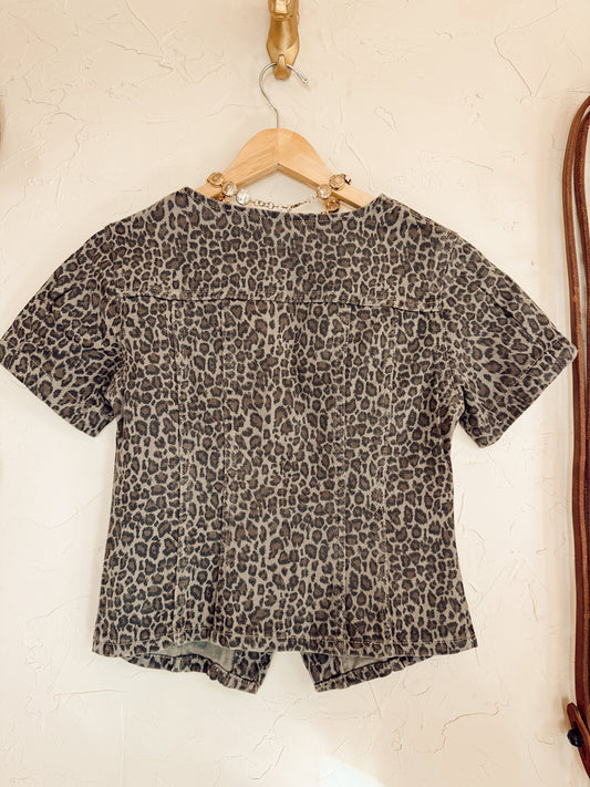 The Logan Leopard Denim Top