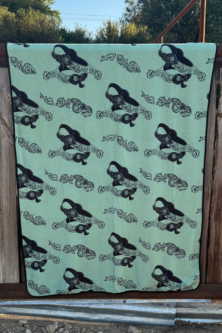 Boots and Burlap Blanket