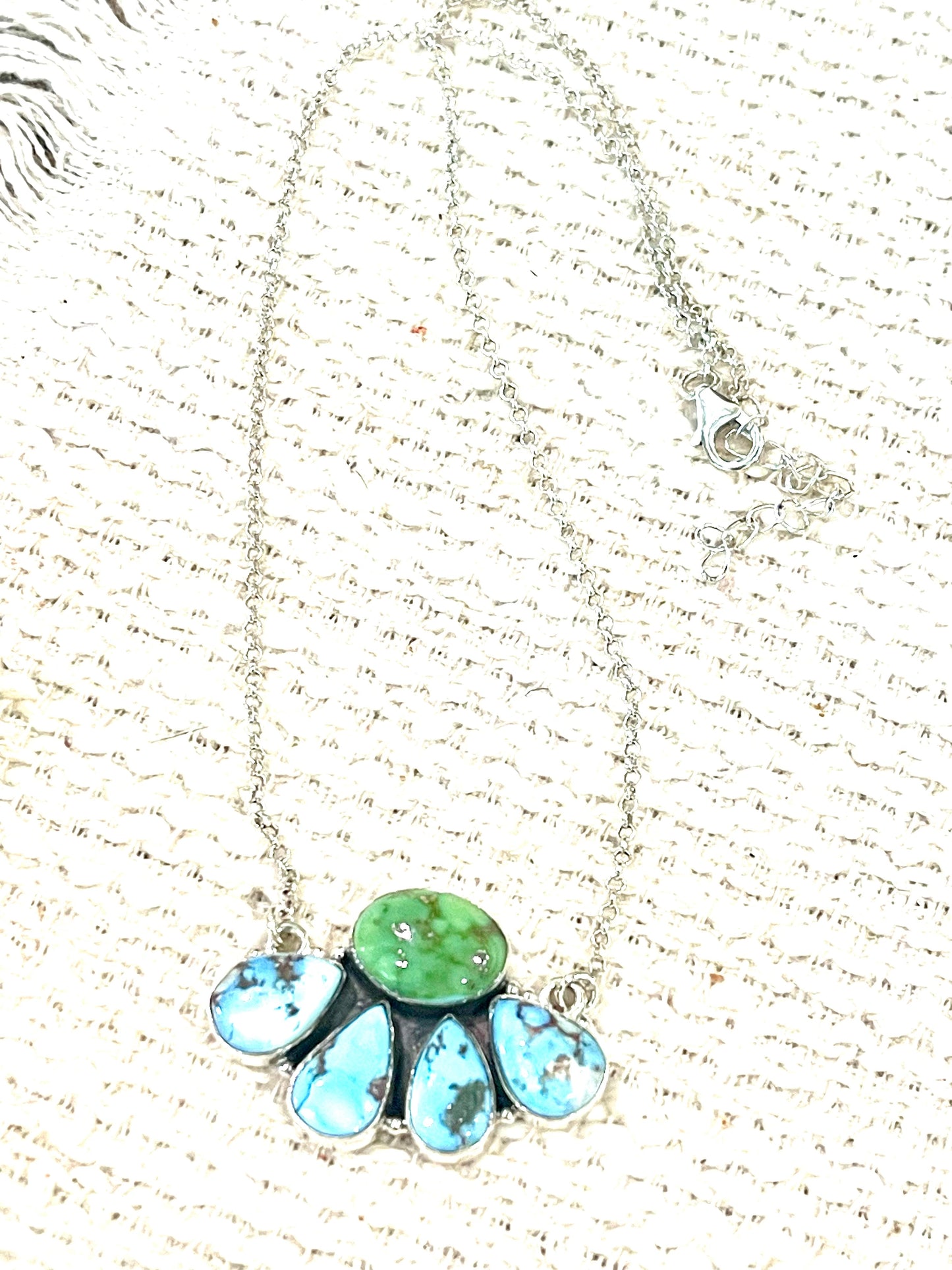 Handcrafted Sterling Silver, Sonoran Mountain Turquoise & Golden Hills Necklace