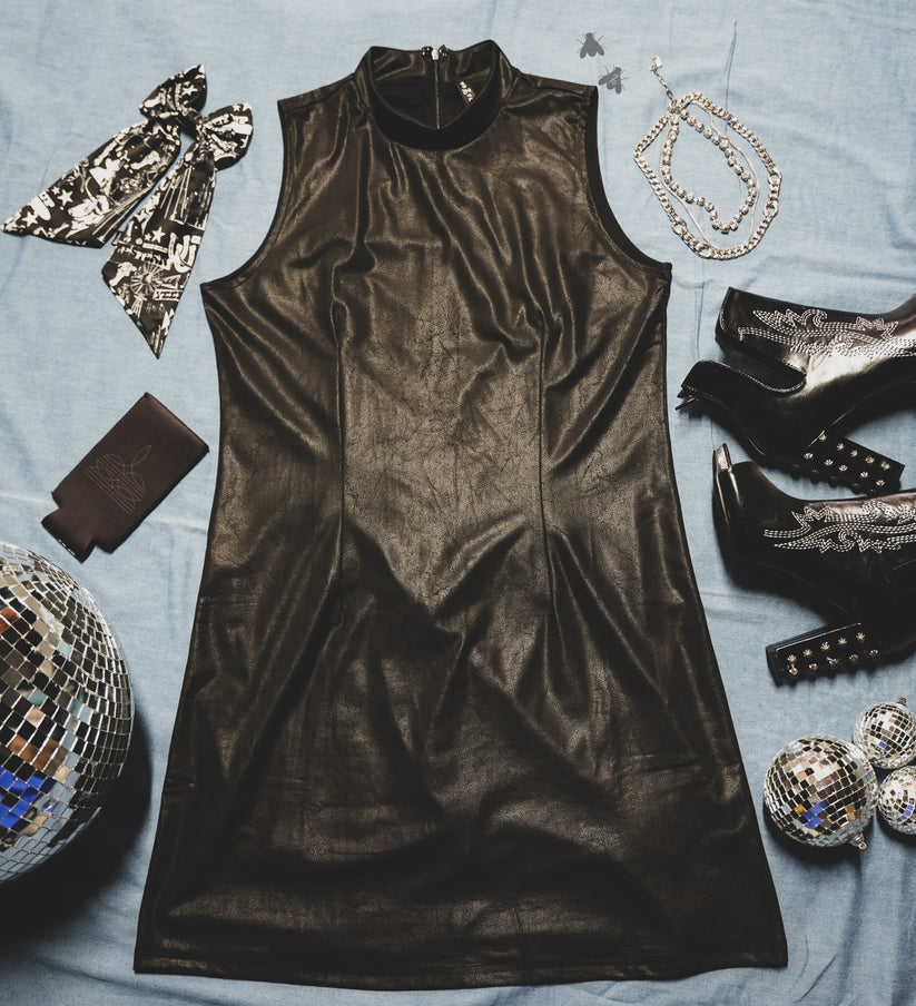 Leather Lust Midnight Dress