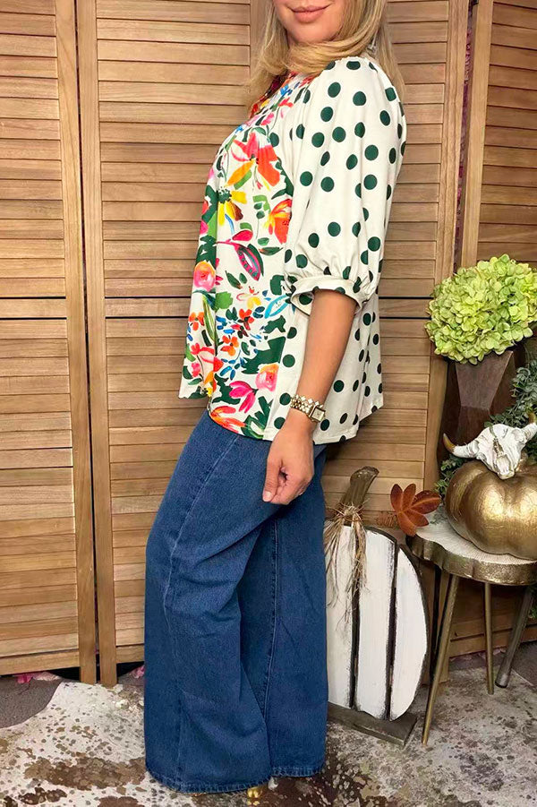 Robin Polka Dot Floral Top