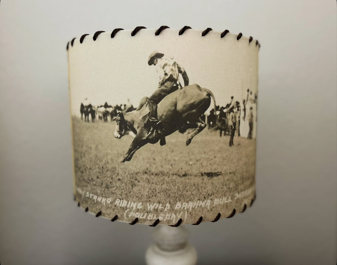 Sheridan Wyo Rodeo Lampshade Yellow