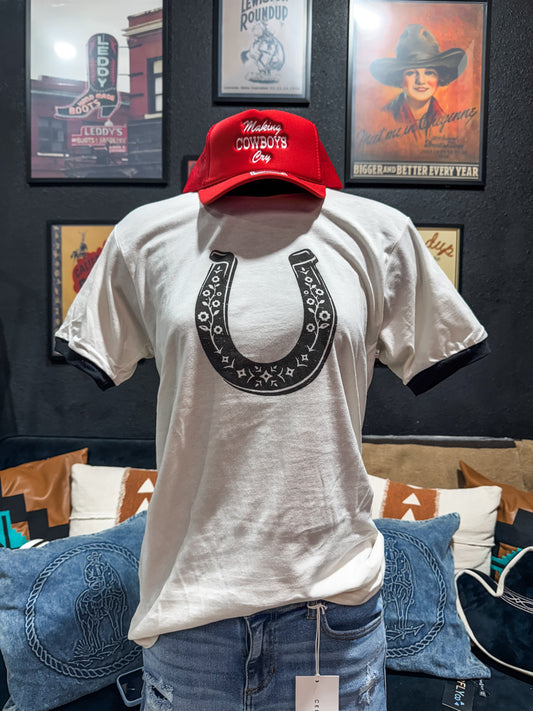 Lucky Shoe on Ringer Tee