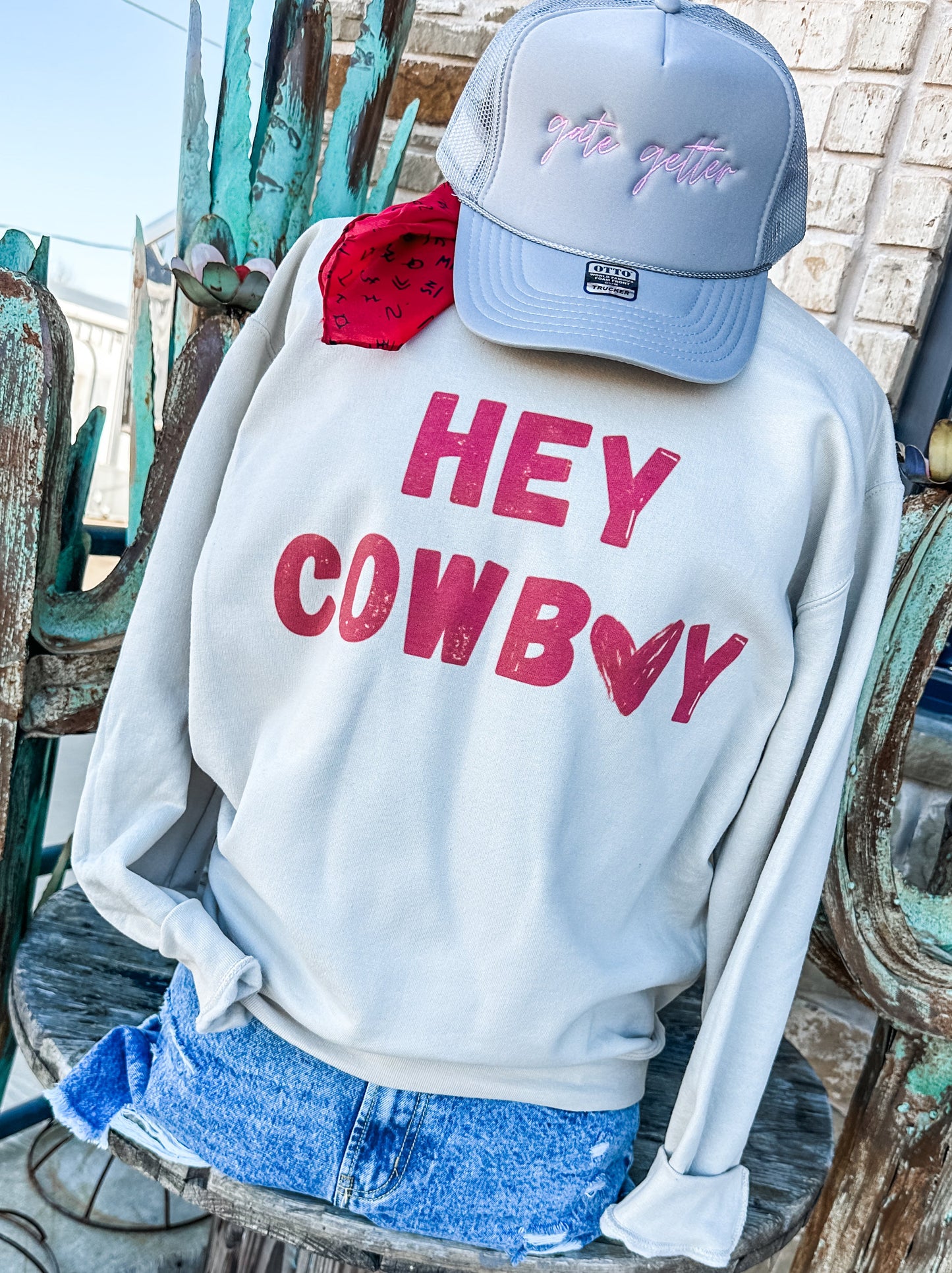 Hey Cowboy On Sweatshirt