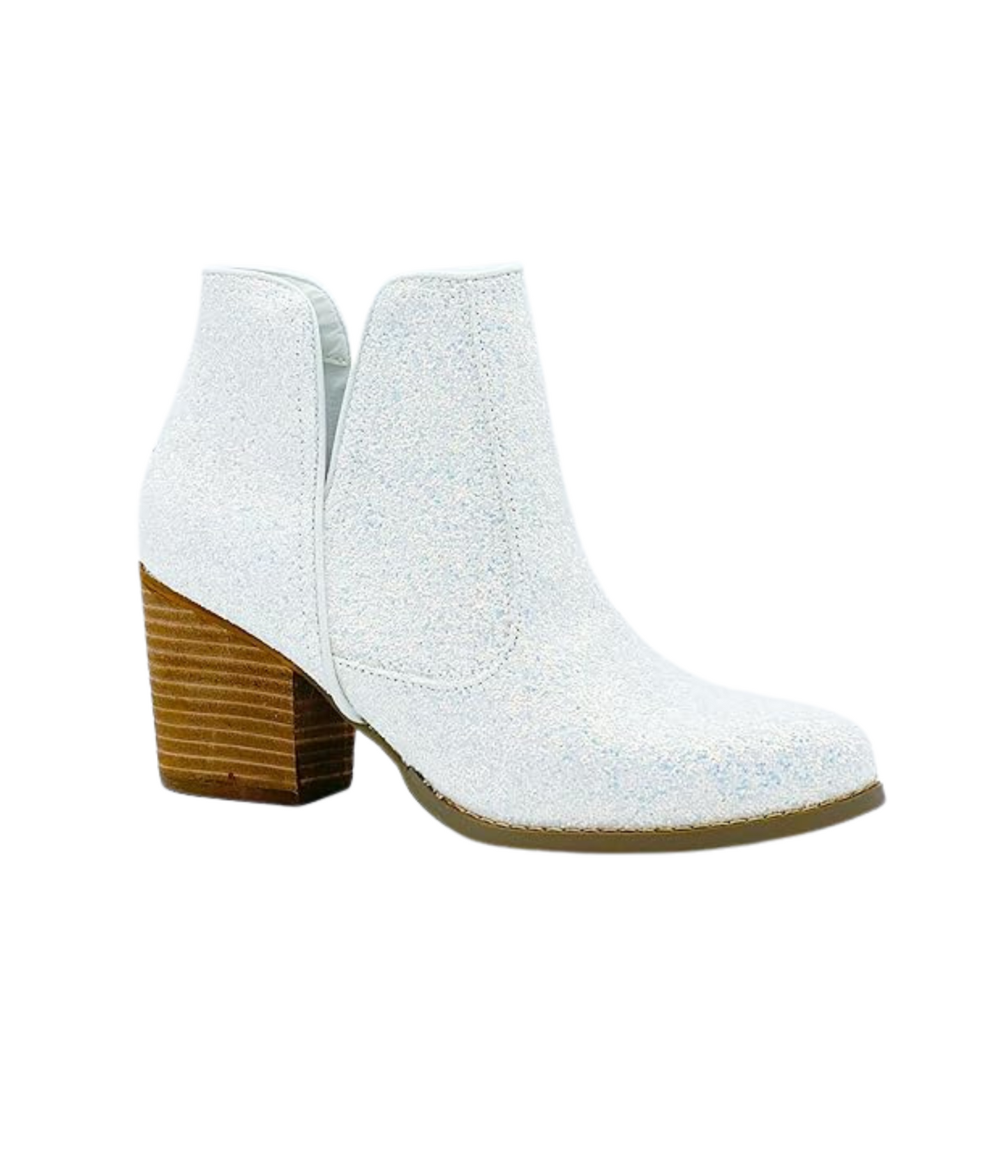 Fiera Glitter Booties in White