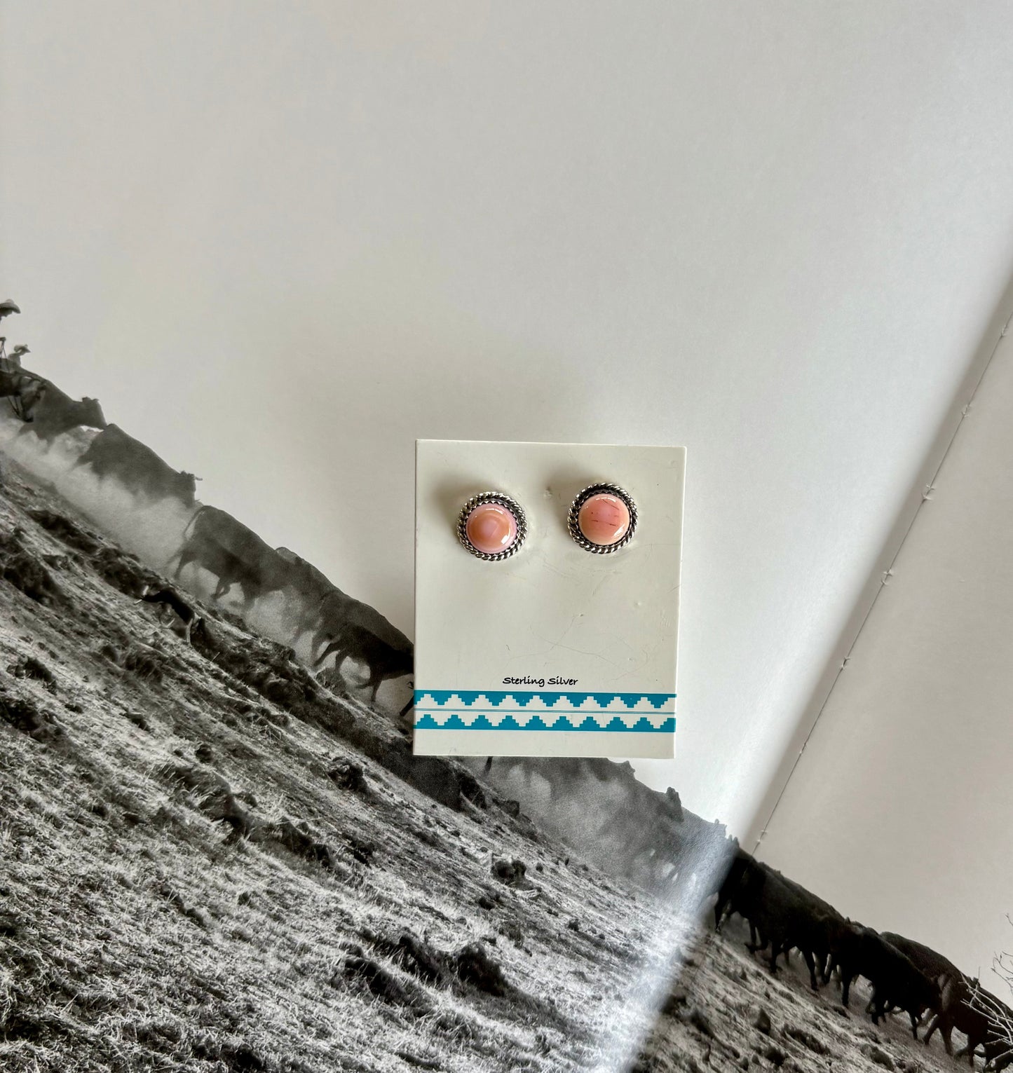 Esther White Pink Conch Studs