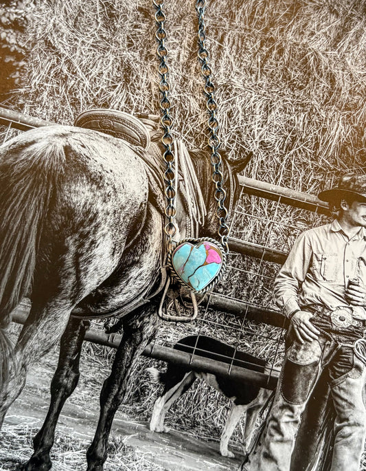 Cotton Candy Heart Necklace
