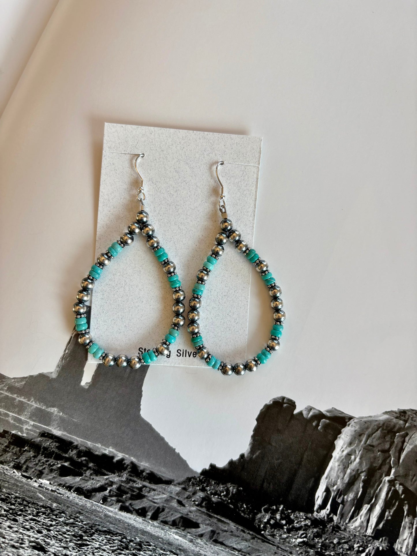 Large Kingman & Pearl Dangles