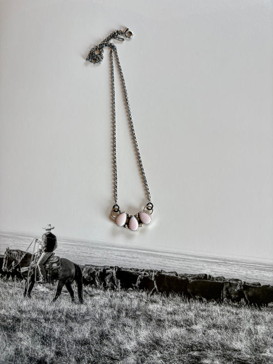 Pink Conch Bar Necklace