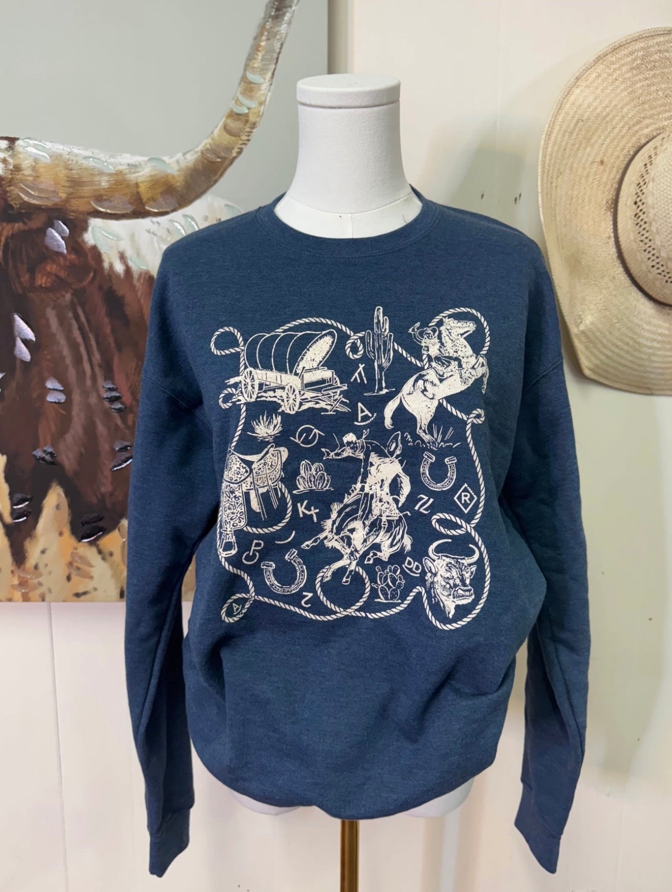Western Icons Denim Sweatshirt