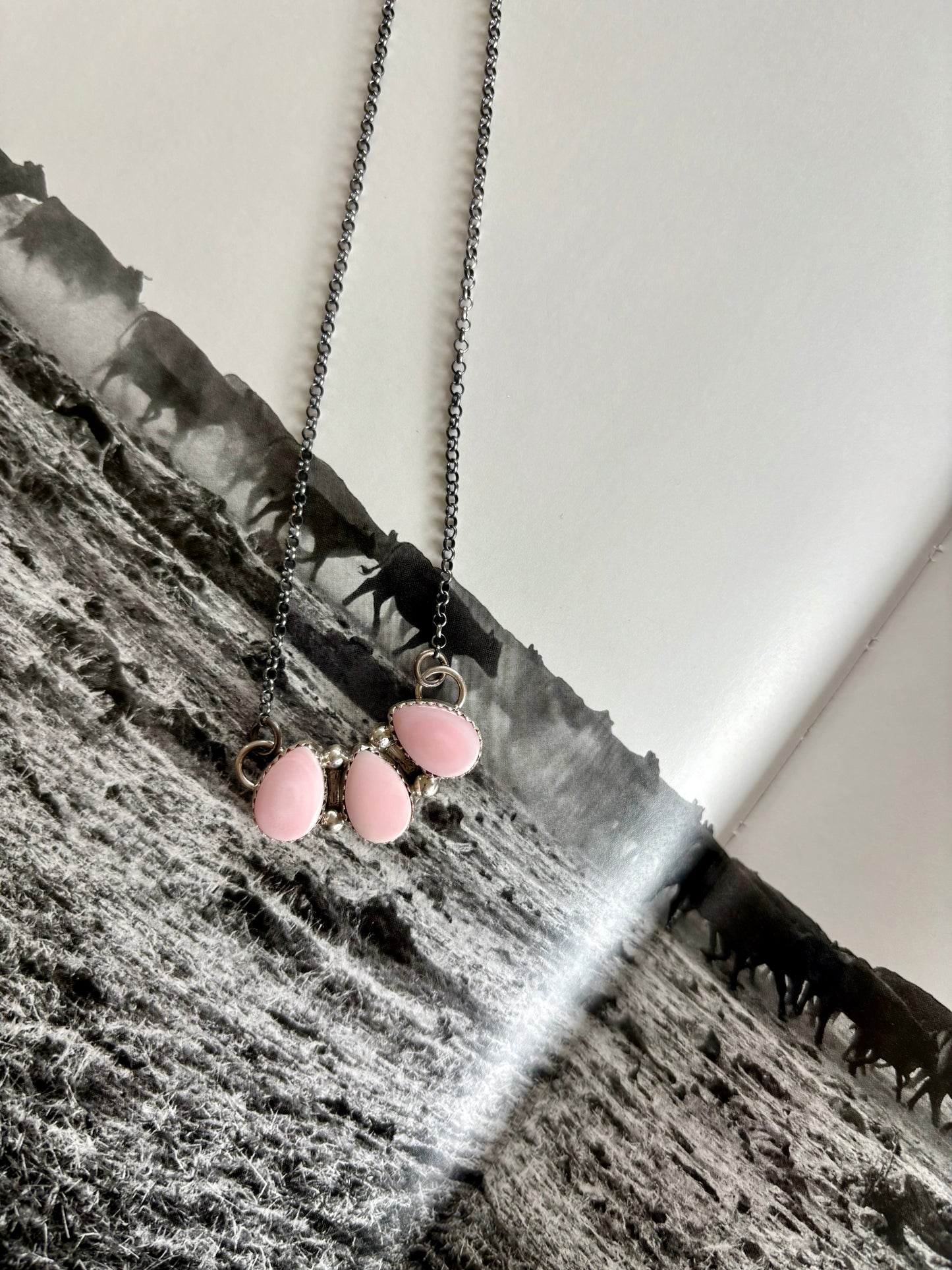 Pink Conch Bar Necklace