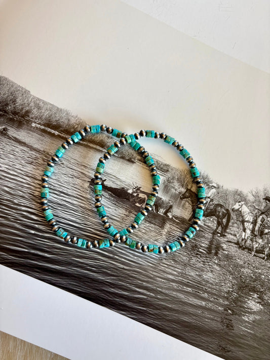 Kingman Pearl Stretch Bracelet