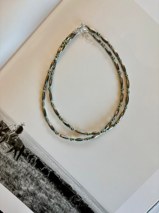 Torpedo and Turquoise Necklace