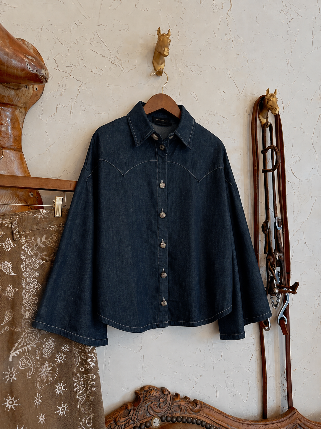 The Blue Outlaw Denim Poncho Top