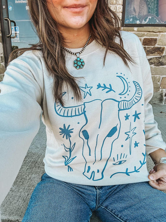 Boho Skull on Sweatshirt