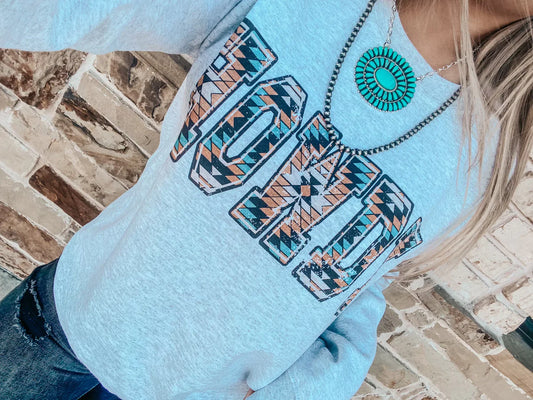 Howdy Aztec Design on Sweatshirt