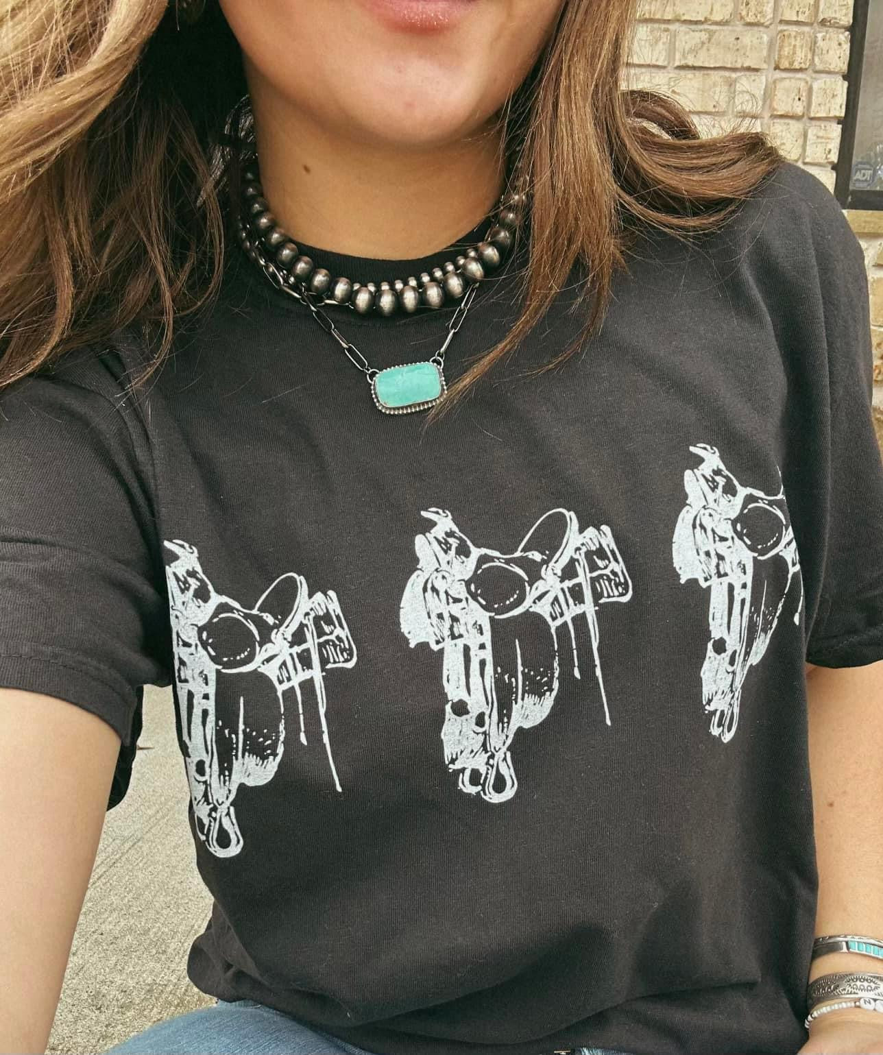 White Saddles on Tee