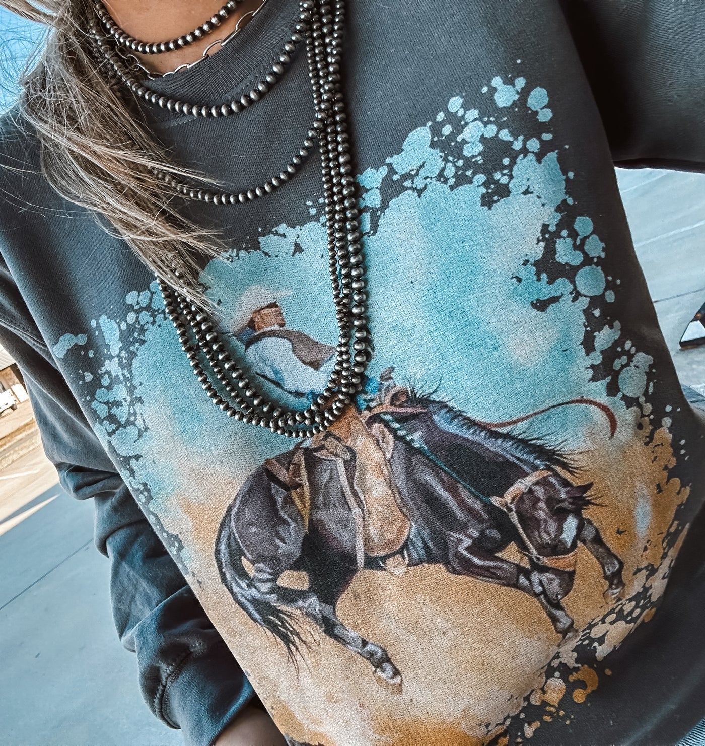 Sky Bronc Rider on Sweatshirt
