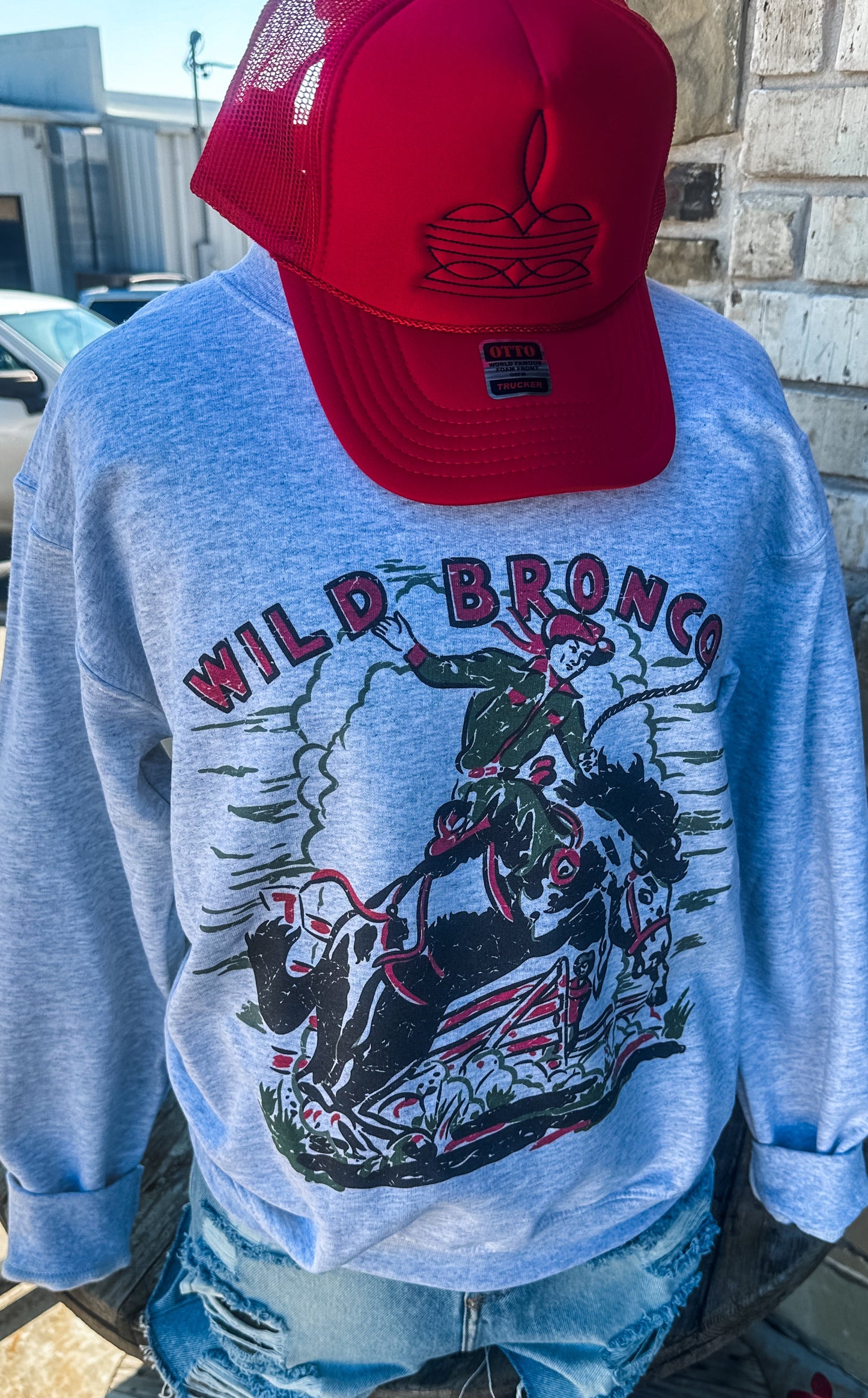 Wild Bronco Design on Sweatshirt