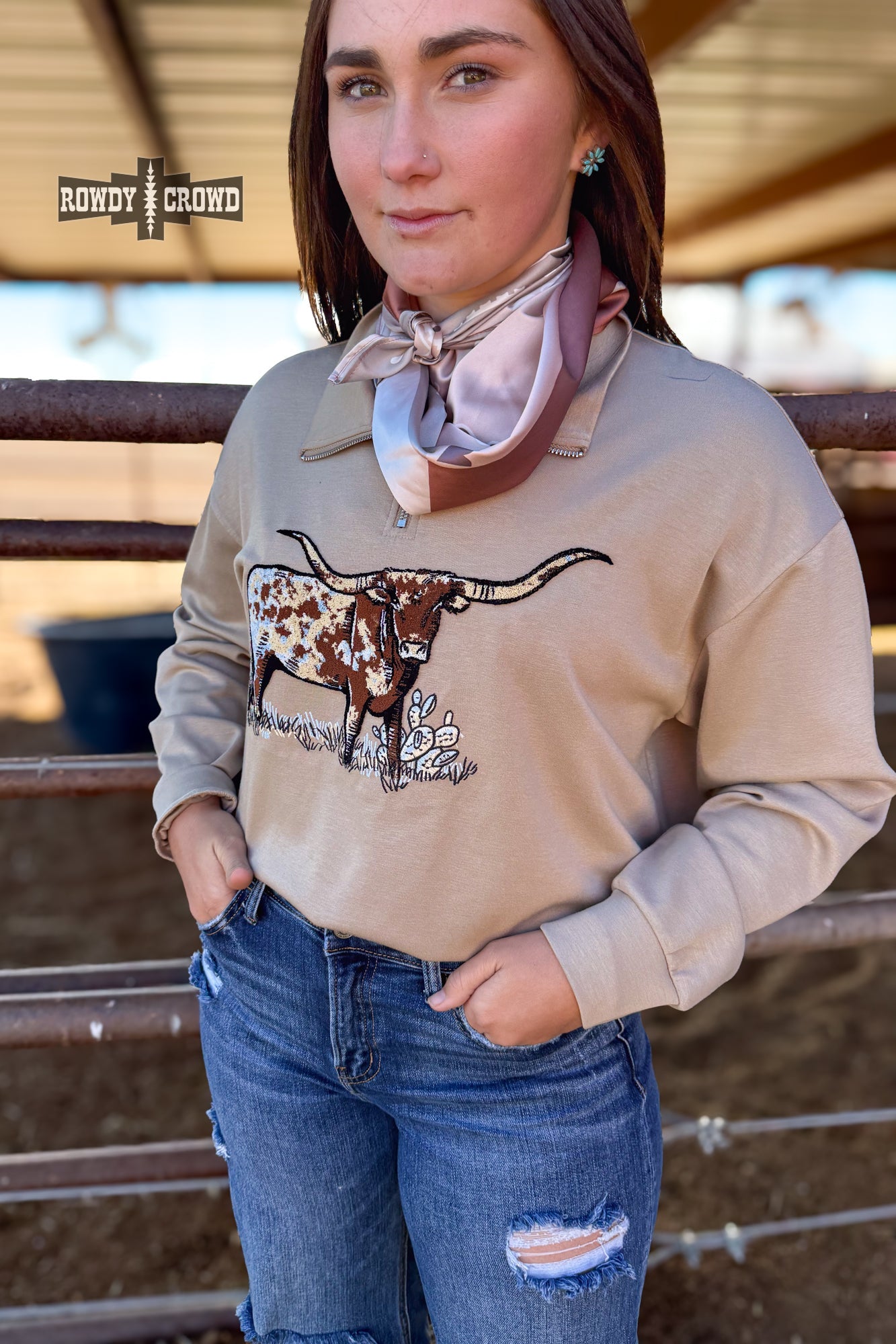 TAN Lomita Longhorn Pullover