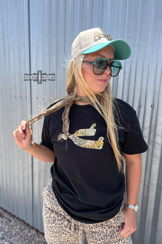DS Leopard Spur Tee- BLACK