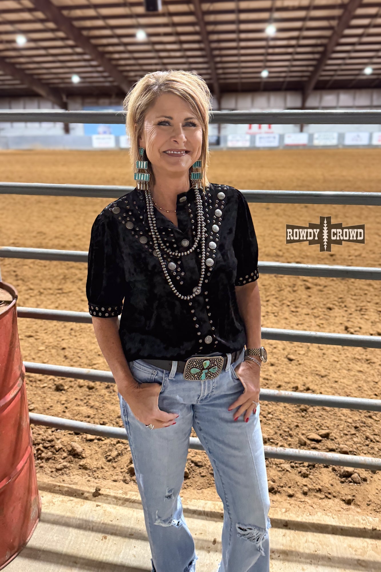 BLACK Vallejo Velvet Button Up