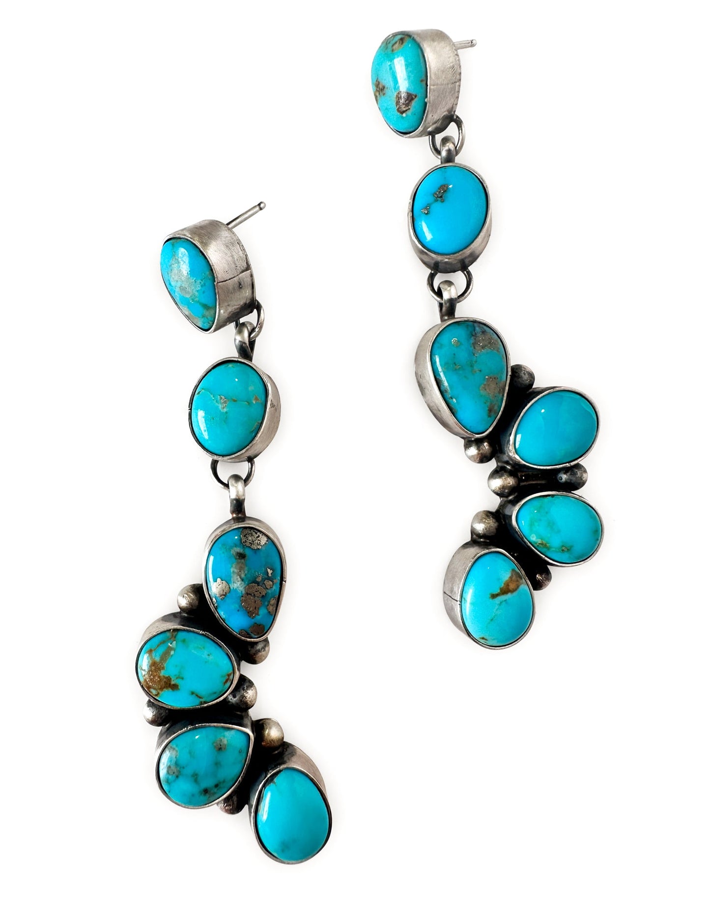 Corrales Authentic Blue Ridge Turquoise Earrings