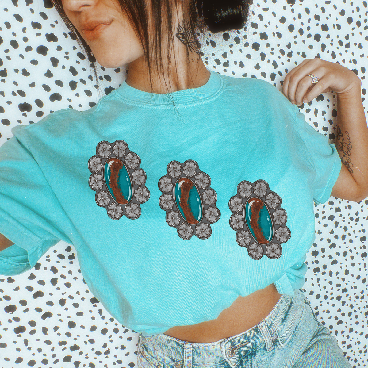 Turq Clusters tee