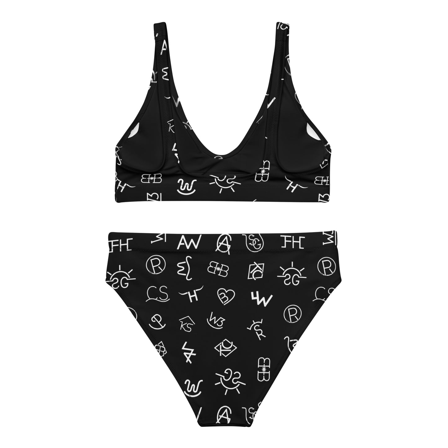 Branded high-waisted bikini