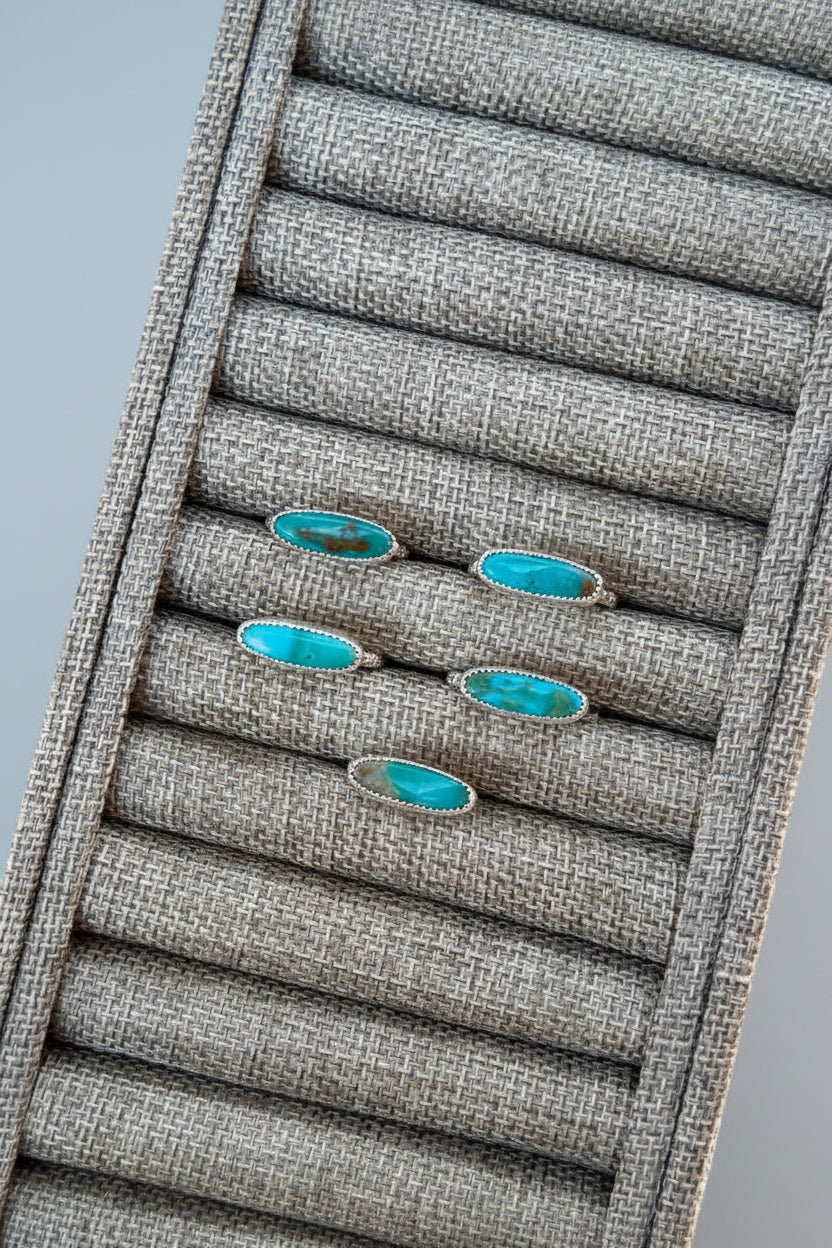 Bouse Royston Turquoise Horizontal Rings