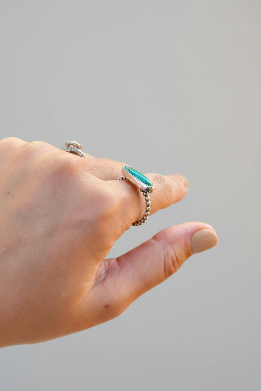 Bouse Royston Turquoise Horizontal Rings