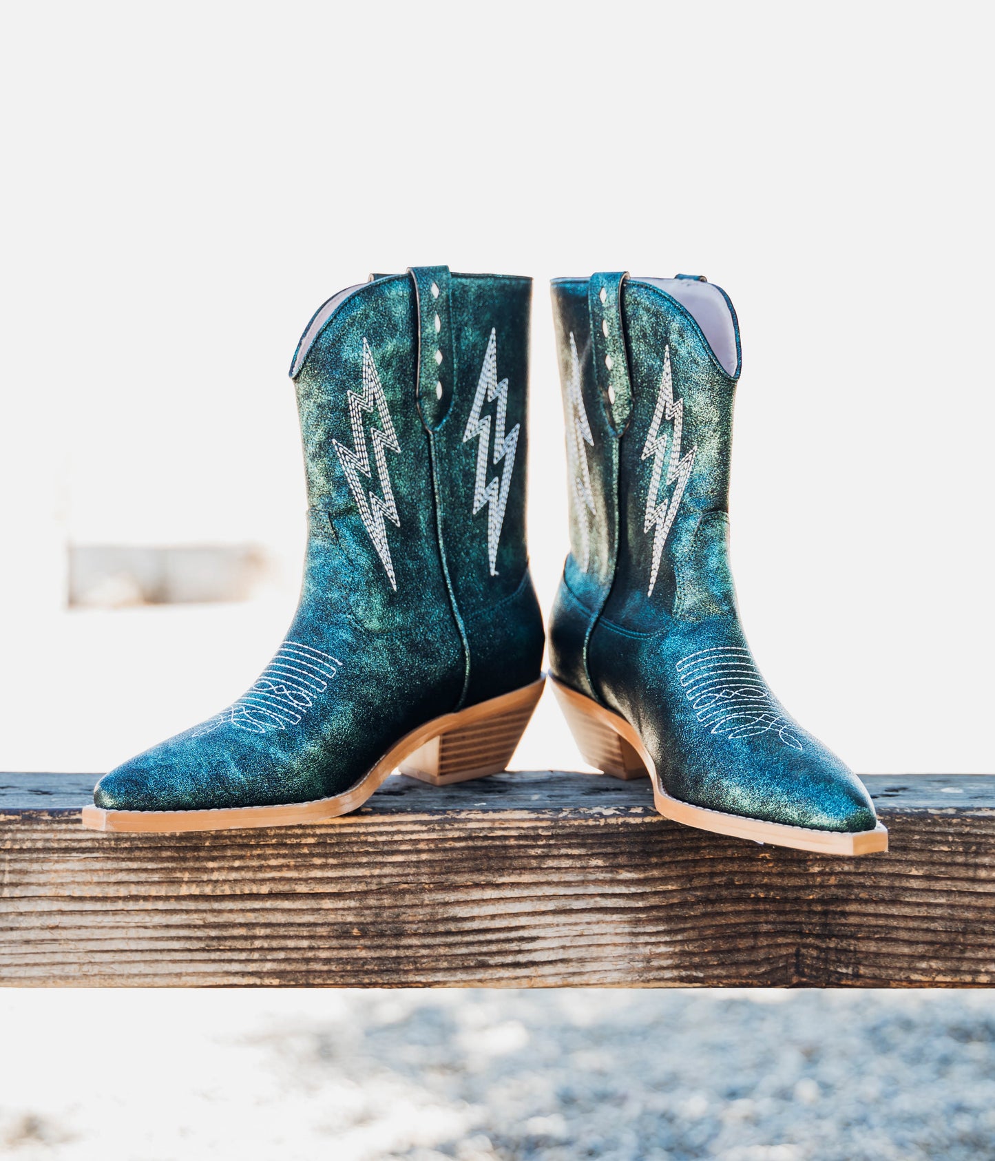 Bowie Metallic Boot in Teal