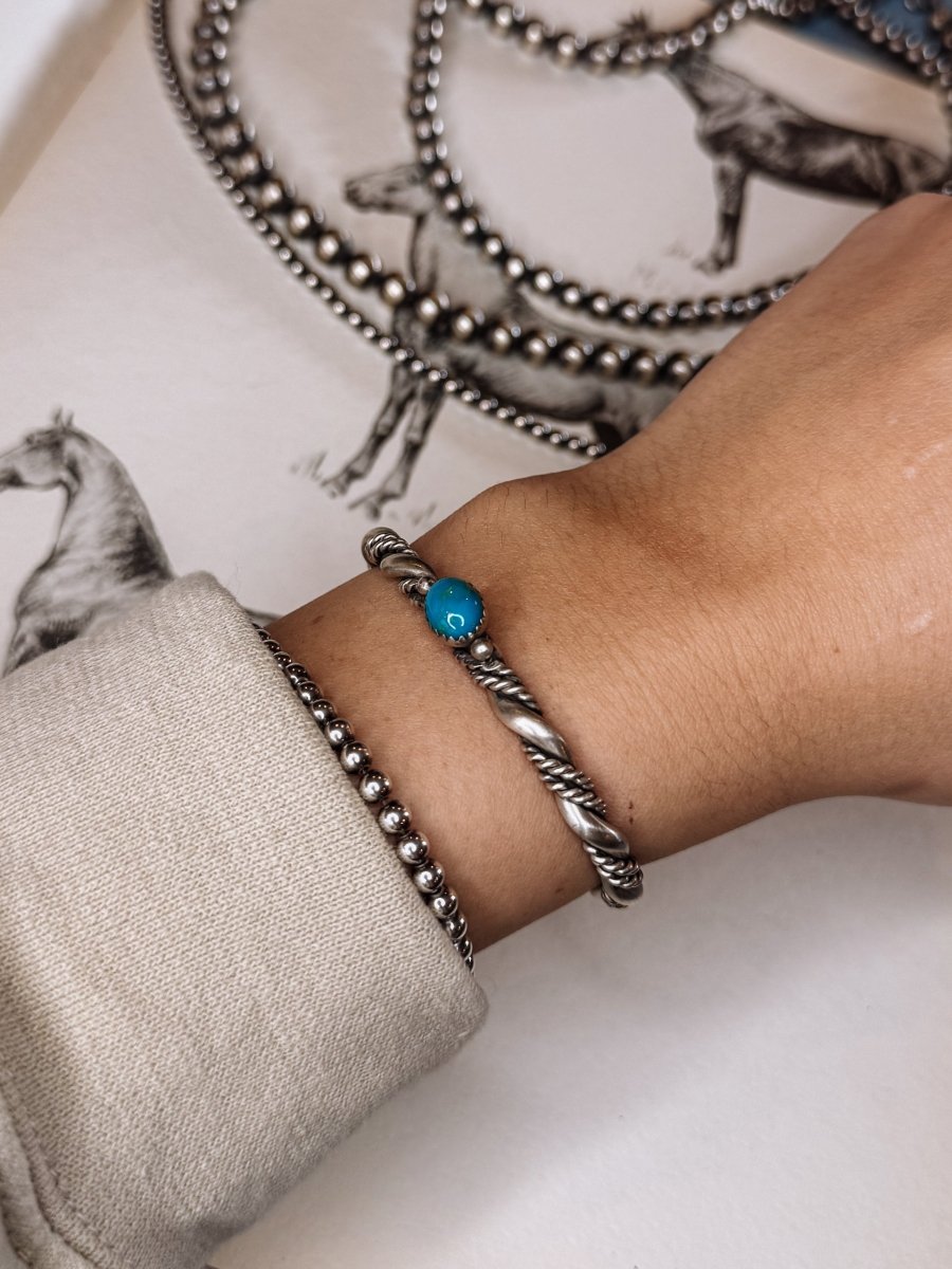 Busby Turquoise Twist Cuff Bracelet
