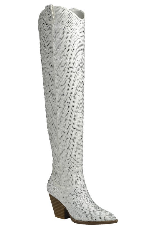 RIVER-21-OVER KNEE,RHINESTONE,WESTERN BOOTS