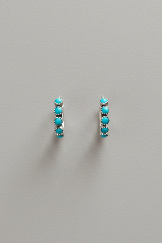 Cowlic Turquoise Huggie Hoop Earrings