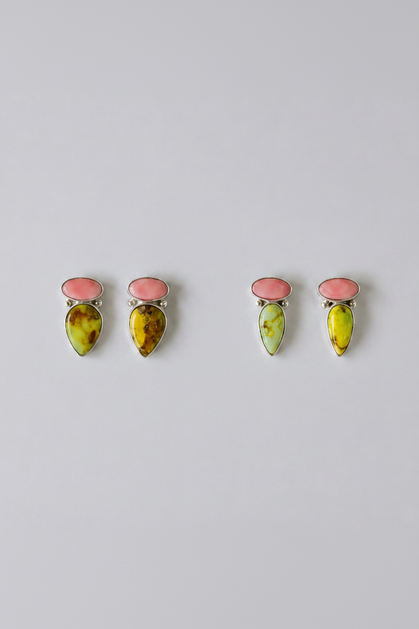 Emory Pink Conch and Palomino Earrings