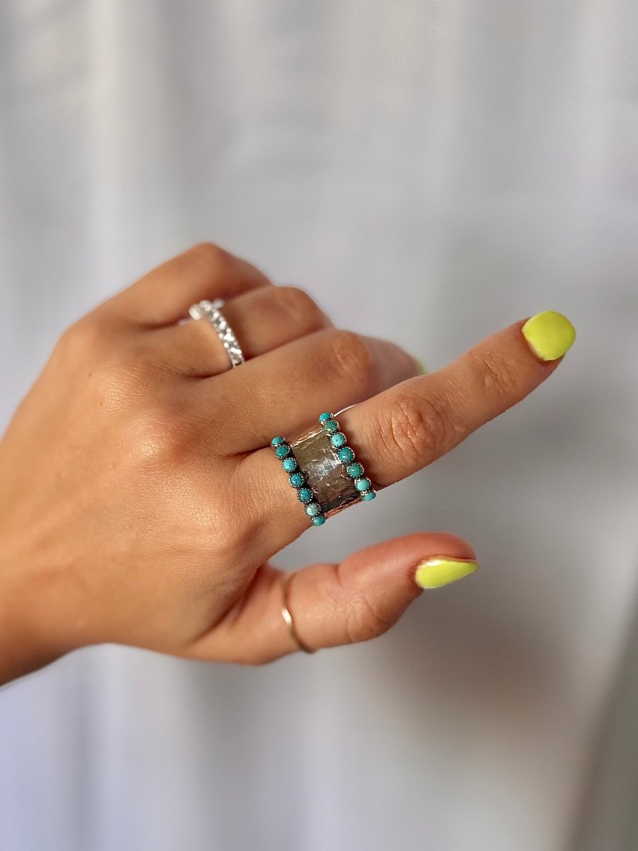 Farson Turquoise Hammered Ring