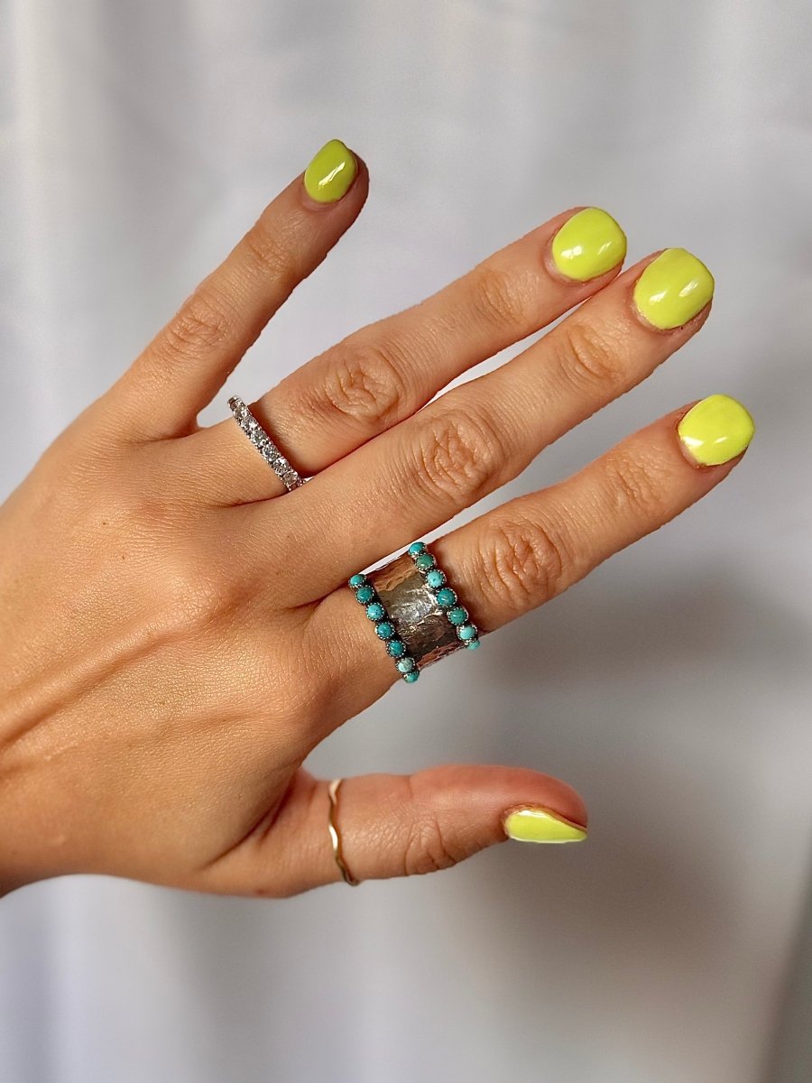 Farson Turquoise Hammered Ring