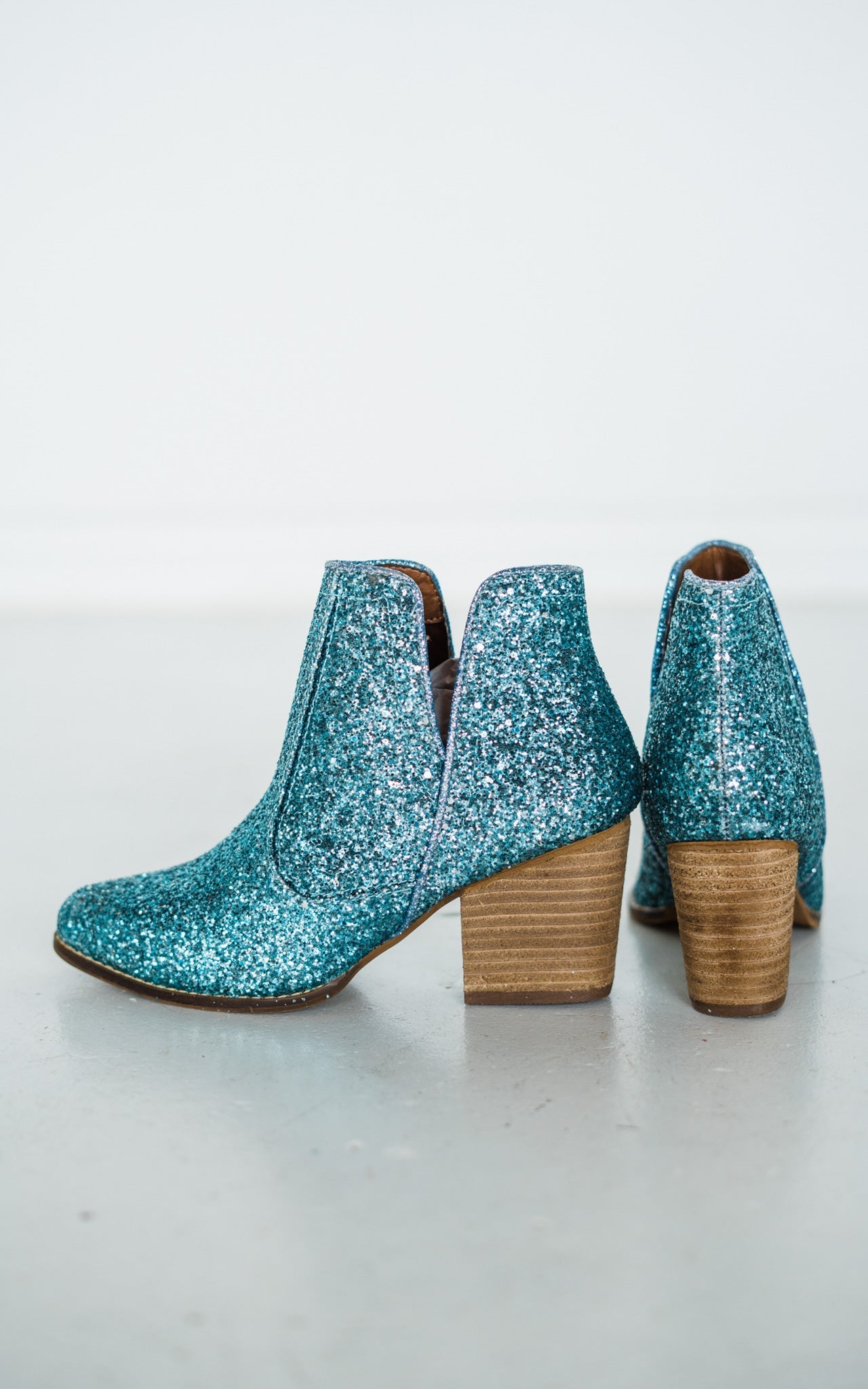 Fiera Glitter Booties in Blue