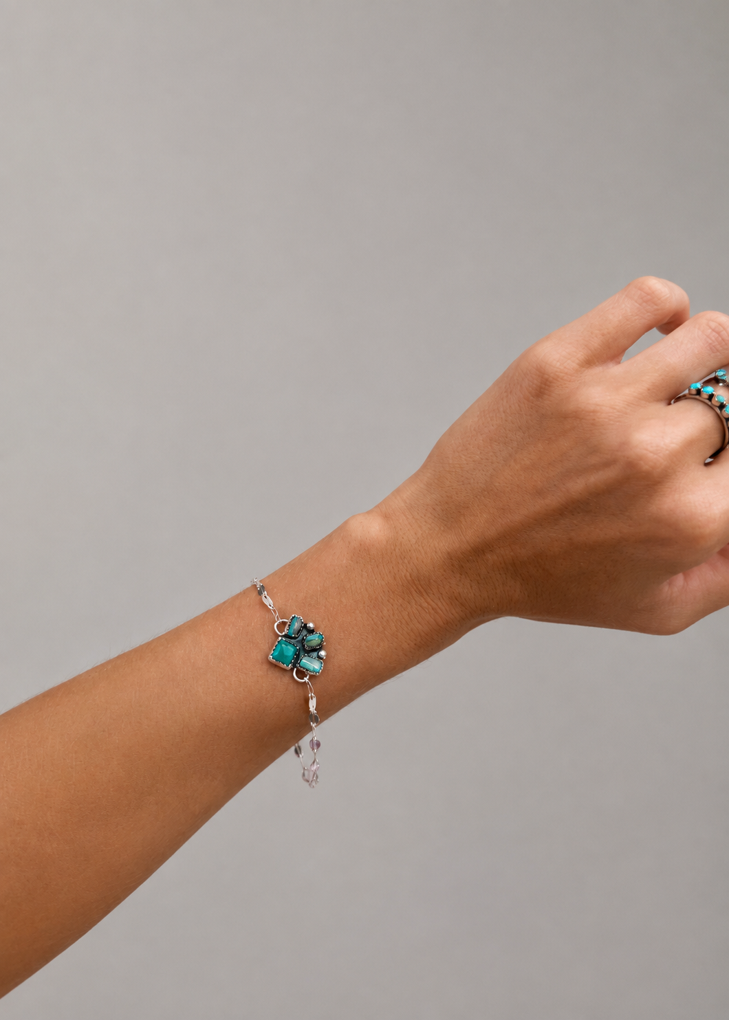 Flint Stone Cluster Bracelet